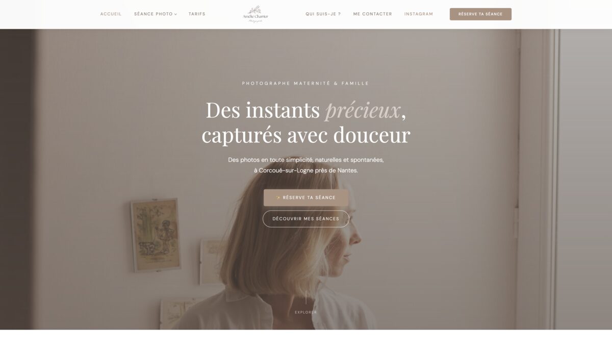Aperçu du site Amélie Charrier Photographe réalisé par WebyGO