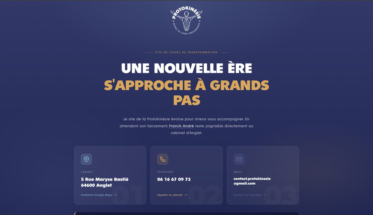 Aperçu du site Protokinésie réalisé par WebyGO